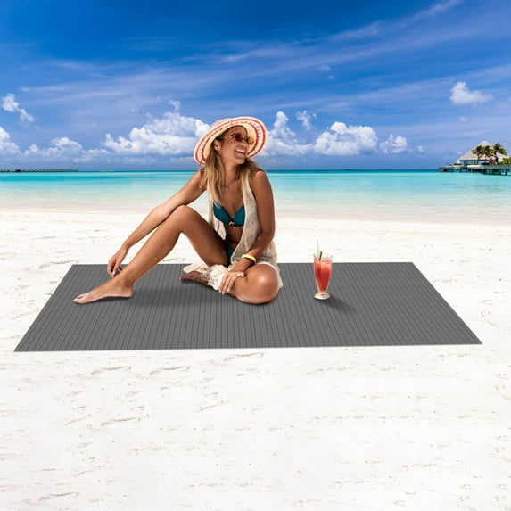Waterproof Outdoor Picnic Blanket | Sand-Free Large Beach Mat 140cm x 100cm | 3-Layer Thickened Easy-Clean Travel Rug | Soft, Durable, Multipurpose for Park, Garden, Camping, Sunbathing, Pet-Friendly