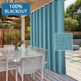 thumbnail image 1 of Waterproof Outdoor Rich Linen Patio Curtain 100% Blackout Curtain Panels - Extra Wide Curtains Anti Rust Grommets Sliding Door Insulated Draperies (Teal, 100 x 84 Inch / 8.3' x 7'), 1 of 7