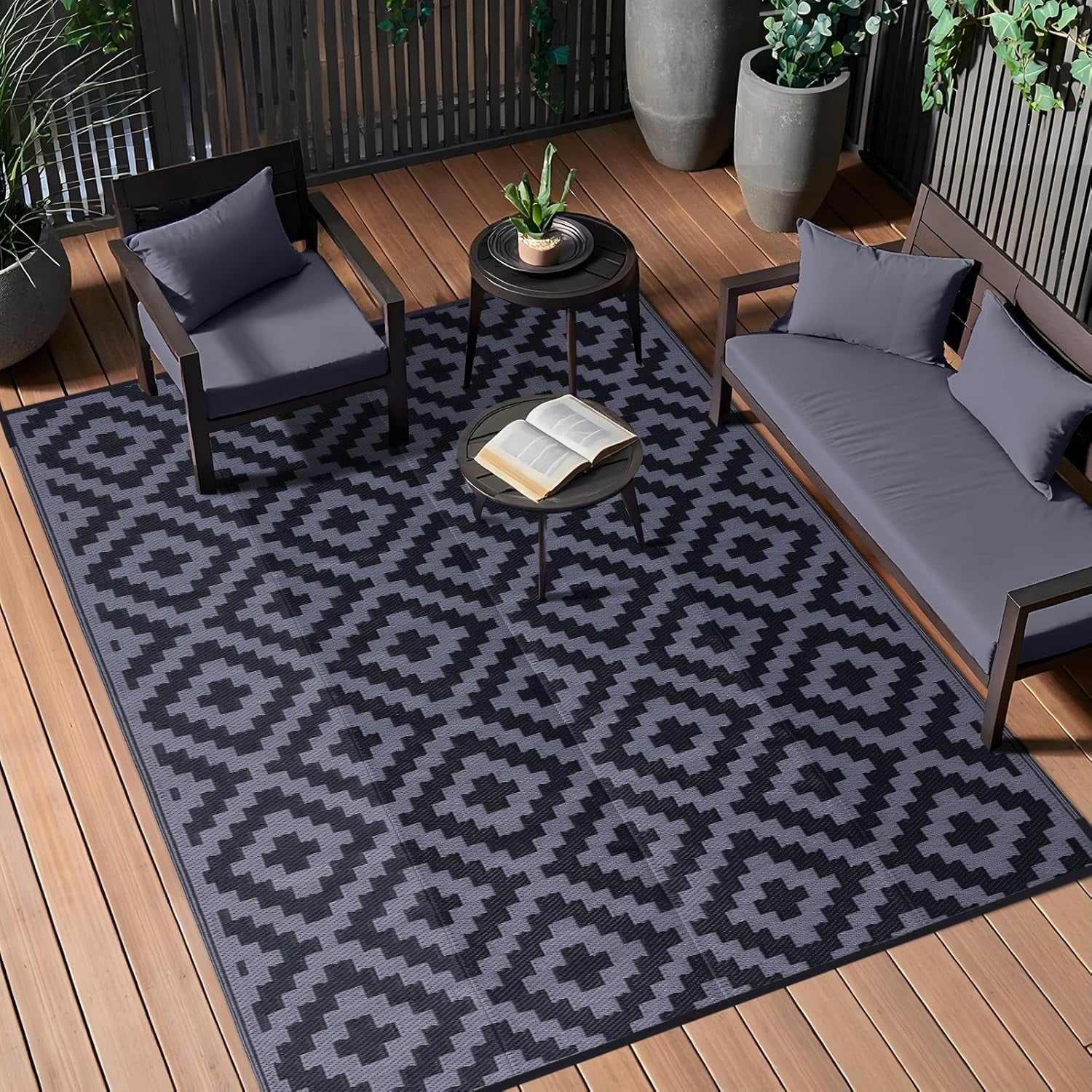 Waterproof Outdoor Rug 10x14 ft, Outdoor Plastic Straw Rug for Camping ...