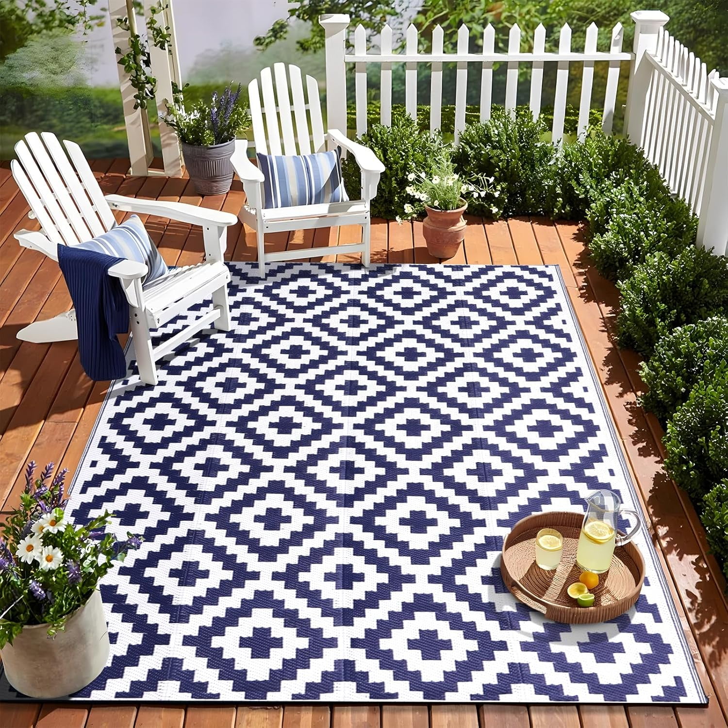 Waterproof Outdoor Rug 4x6 ft, Outdoor Plastic Straw Rug for Camping ...