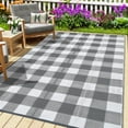 thumbnail image 1 of Waterproof Outdoor Rug 5x8ft/8x10ft/9x12ft/10x14ft/9x18ft Plastic Straw Patio Rug Modern Geometric Reversible Rug Indoor Outdoor Rug Small Carpet for Rv Picnic Backyard Deck Porch Beach, 1 of 6