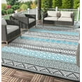 thumbnail image 1 of Waterproof Outdoor Rug Modern Patio Plastic Straw, Stain-Resistant Reversible RV Mat, Geometric Indoor Outdoor Carpet for Patio Camping Backyard Deck Garden, 1 of 8