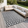 thumbnail image 1 of Kzaei Waterproof Outdoor Rug, 4'x6' Reversible Plastic Camping Area Rugs, Black & White, 1 of 9