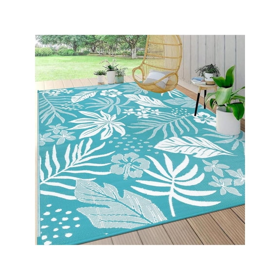 Waterproof Outdoor Rug, Reversible Plastic Straw Patio Camping Rug, Indoor Outdoor RV Mat Carpet For Deck, Camper, Porch, Balcony, Backyard, Picnic
