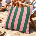 thumbnail image 1 of Waterproof Outdoor Throw Pillow Cover Geometric Stripe Pattern Square Decorative Cushion Case for Patio Sofa Chair 17 Inch, 1 of 6