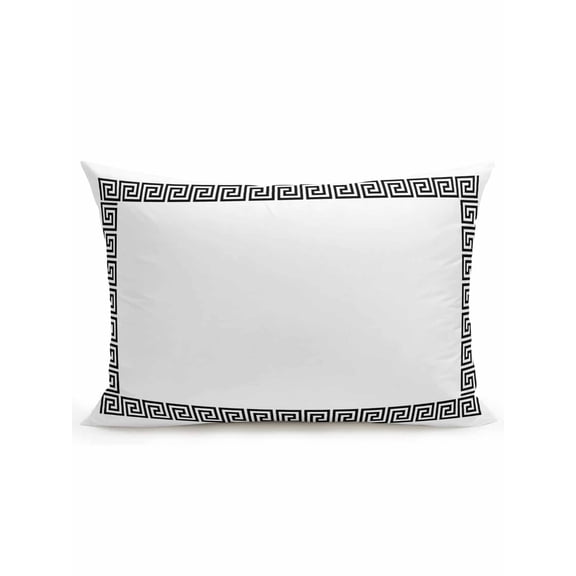 Waterproof Outdoor Throw Pillows with Inserts 12"x20", Black Geometric Soft Decorative Pillowcases for Couch Bedroom, Modern Abstract Art Key Greek Design Pillow Covers for Sofa Living Room