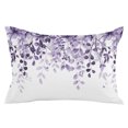thumbnail image 1 of Waterproof Outdoor Throw Pillows with Inserts 12"x20", Purple Soft Decorative Pillowcases for Couch Bedroom, Eucalyptus Leaves Pillow Covers for Sofa Living Room, 1 of 7