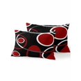 thumbnail image 1 of Waterproof Outdoor Throw Pillows with Inserts 12"x20" Set of 2, Black Red Soft Decorative Pillowcases for Couch Bedroom, White Circle Geometric Abstract Texture Pillow Covers for Sofa Living Room, 1 of 8