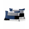 thumbnail image 1 of Waterproof Outdoor Throw Pillows with Inserts 12"x20" Set of 2,Navy Blue Black Grey Soft Decorative Pillowcases for Bedroom,Modern Irregular Geometric Abstract Pillow Covers for Sofa Living Room, 1 of 8