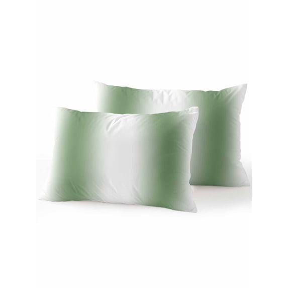 Waterproof Outdoor Throw Pillows with Inserts 12"x20" Set of 2,Sage Green White Ombre Soft Decorative Pillowcases for Bedroom,Modern Abstract Art Farmhouse Gradient Pillow Covers for Sofa Living Room
