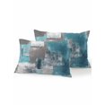 thumbnail image 1 of Waterproof Outdoor Throw Pillows with Inserts 12"x20" Set of 2, Turquoise Grey Soft Decorative Pillowcases for Couch Bedroom, Abstract Square Graffiti Modern Smear Pillow Covers for Sofa Living Room, 1 of 8
