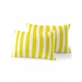 thumbnail image 1 of Waterproof Outdoor Throw Pillows with Inserts 12"x20" Set of 2, Yellow Striped Soft Decorative Pillowcases for Couch Bedroom, Modern Farmhouse Yellow White Stripes Pillow Covers for Sofa Living Room, 1 of 8