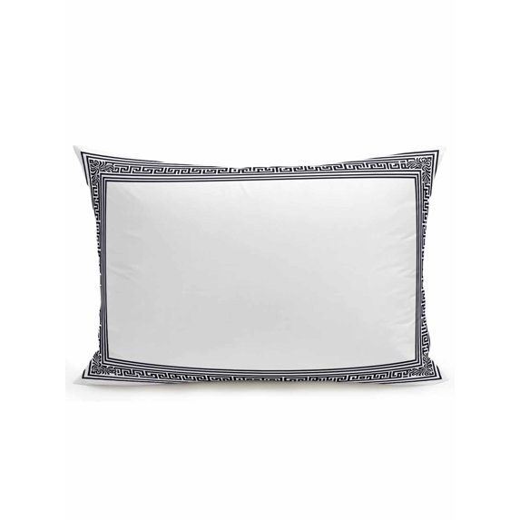Waterproof Outdoor Throw Pillows with Inserts 12"x20", White Greek Key Soft Decorative Pillowcases for Couch Bedroom, Geometric Greece Ancient Farmhouse Geo Pillow Covers for Sofa Living Room