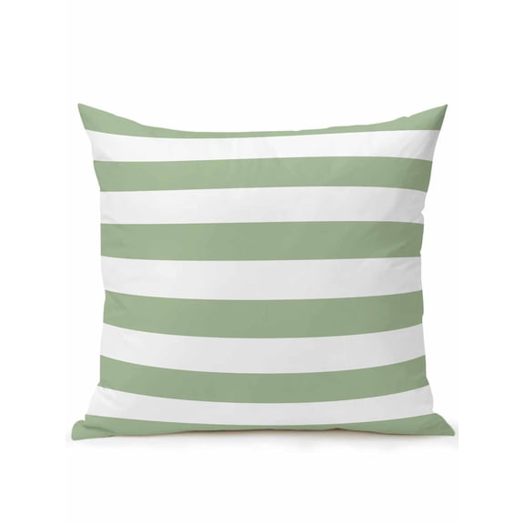 Waterproof Outdoor Throw Pillows with Inserts 16"x16", Sage Green Striped Soft Decorative Pillowcases for Couch Bedroom, Farmhouse Sage Green Stripes Pillow Covers for Sofa Living Room