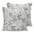 thumbnail image 1 of Waterproof Outdoor Throw Pillows with Inserts 16"x16" Set of 2,Blue Botanical Soft Decorative Pillowcases for Couch Bedroom,Rustic Country Spring Floral Summer Leaf Pillow Covers for Sofa Living Room, 1 of 6