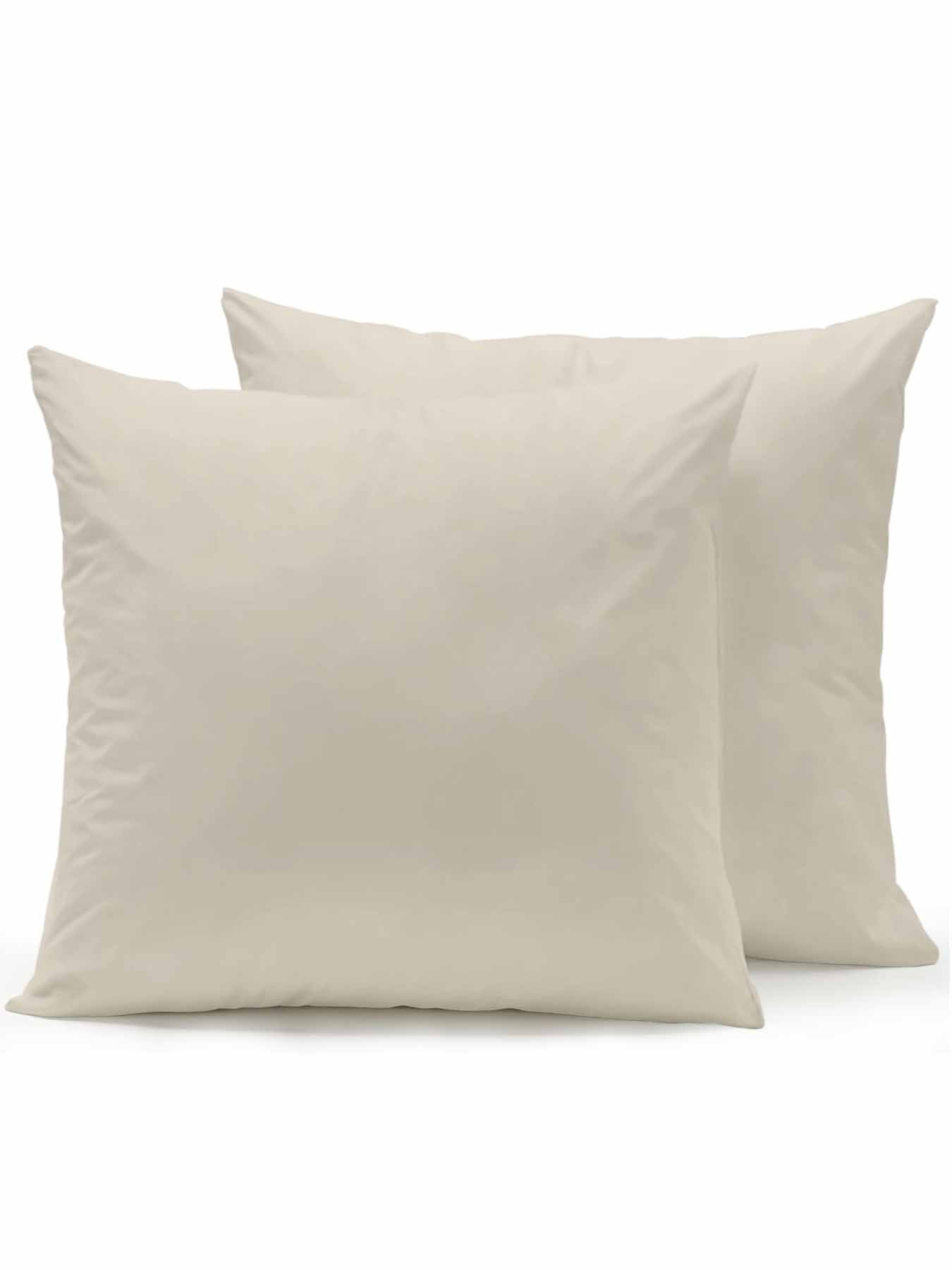 Waterproof Outdoor Throw Pillows with Inserts 16"x16" Set of 2, Ivory White Soft Decorative Pillowcases for Couch Bedroom, Modern Pure Ivory White Pillow Covers for Sofa Living Room
