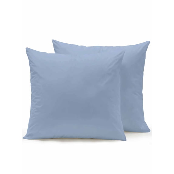 Waterproof Outdoor Throw Pillows with Inserts 16"x16" Set of 2, Pure Light Blue Soft Decorative Pillowcases for Couch Bedroom, Simple Solid Color Pillow Covers for Sofa Living Room