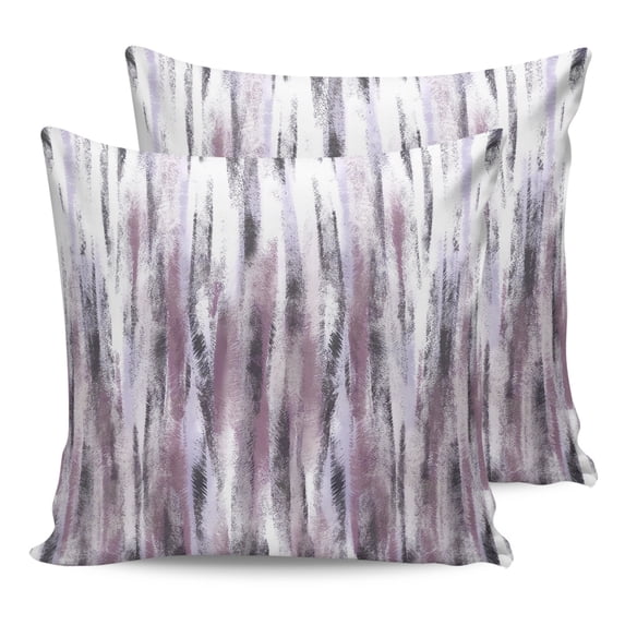 Waterproof Outdoor Throw Pillows with Inserts 16"x16" Set of 2, Purple Vintage Soft Decorative Pillowcases for Couch Bedroom, Striped Painting Retro Abstract Art Pillow Covers for Sofa Living Room