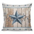 thumbnail image 1 of Waterproof Outdoor Throw Pillows with Inserts 18"x18", Texas Star Rustic Soft Decorative Pillowcases for Couch Bedroom, Country Blue Berry Brown Wooden Plank Pillow Covers for Sofa Living Room, 1 of 8