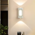 thumbnail image 1 of Waterproof Outdoor Wall Light-Aluminum Alloy Exterior Sconce Warm Yellow LED White Finish 9.5x4.5x4cm Damp Proof Concealed Cord Decorative Lighting for Patio & Garden, 1 of 6