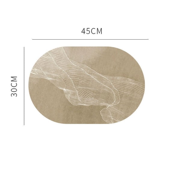 Waterproof Oval PVC Leather Table Mats High Temperature Resistance Non-Slip Coasters Heat Insulation Simple Style Placemat