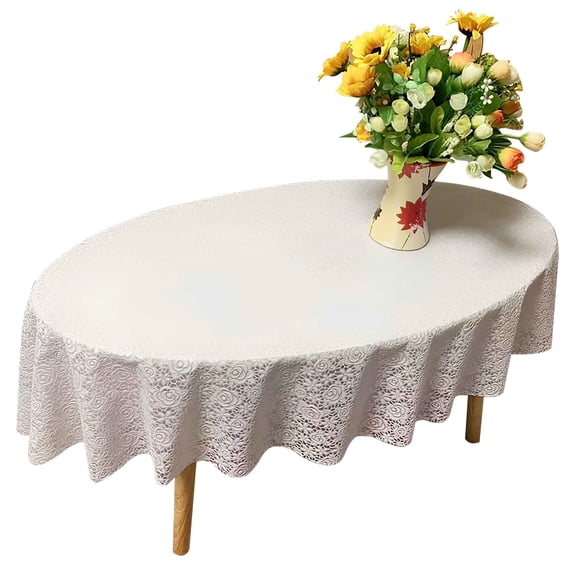Waterproof Oval Tablecloth In PVC For Coffee Table Living Room TV Cabinet,Easy To Clean,Duck Egg Shape Cloth-J-110x180cm(43x71")