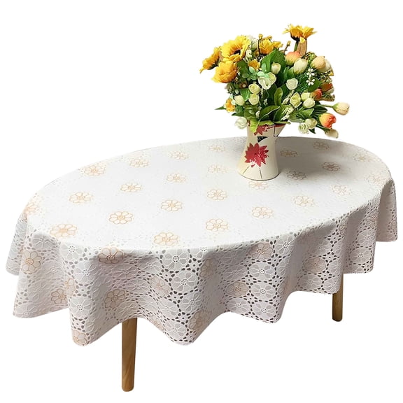 Waterproof Oval Tablecloth In PVC For Coffee Table Living Room TV Cabinet,Easy To Clean,Duck Egg Shape Cloth-P-110x180cm(43x71")