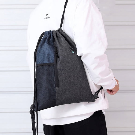 Waterproof Oxford Cloth Backpack For Students With Headphone Jack,Dark Blue