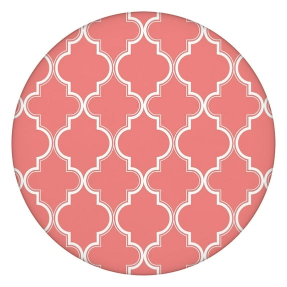 Waterproof Oxford Fabric Tablecloth Boho Style, 36-44" Round Elastic Fit Ideal for Patio Dining, BBQs or Kitchen Tables