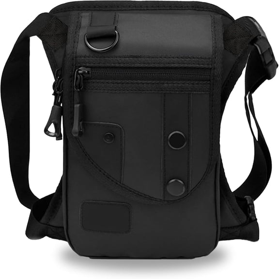 Waterproof Oxford Leg Bag for Men and Women, Motorcycle Riding Hiking Travel Multi-Function Bag, Black