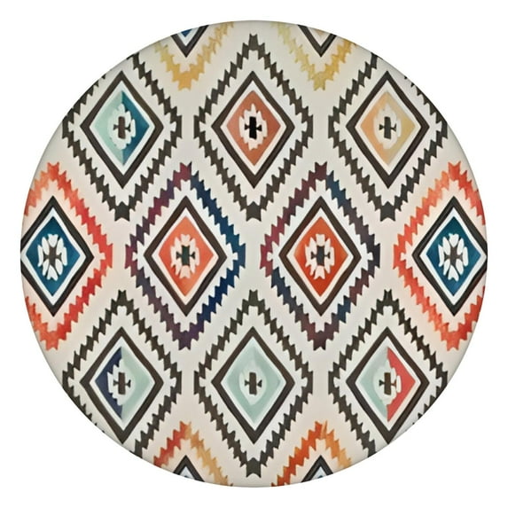 Waterproof Oxford Round Tablecloth, Elastic Hem for 36-44", Boho Style Great for Guests, Gifting, or Party Setup