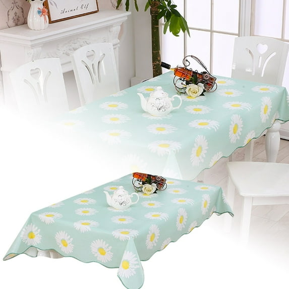 Waterproof PEVA Table Cover 72x54 Inch - Oil-Proof Plastic Tablecloth for Kitchen Dining, Heavy Duty Wipeable for Indoor Outdoor Party & Event Decor