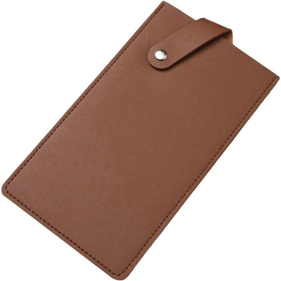 Waterproof PU Leather Butcher Chef Scissors Cover Wide Meat Cleaver Protector Universal Durable Brown Leather Scissors Sheath Edge Guard Sleeve Case Holder with Snap for Kitchen Outdoor BBQ 1pc