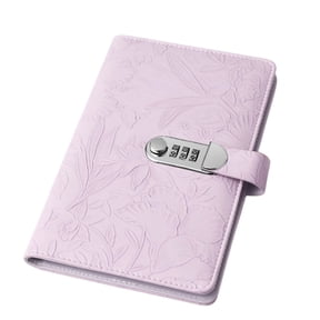 Waterproof PU Leather Deposit Organiser Notebook With Combination Lock For Bank Statements Receipt Confidential Paper