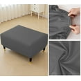 thumbnail image 1 of Waterproof PU Leather Ottoman Cover Rectangle Footstool Cover Stretch Ottoman Slipcovers Footrest Protectors with Elastic Bottom, 1 of 8