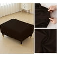 Waterproof PU Leather Ottoman Cover Rectangle Footstool Cover Stretch Ottoman Slipcovers