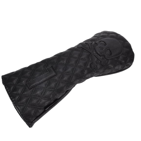 Waterproof PU Leather Putter Head Cover with Thick Plush Lining and Skull Pattern Design leather wood
