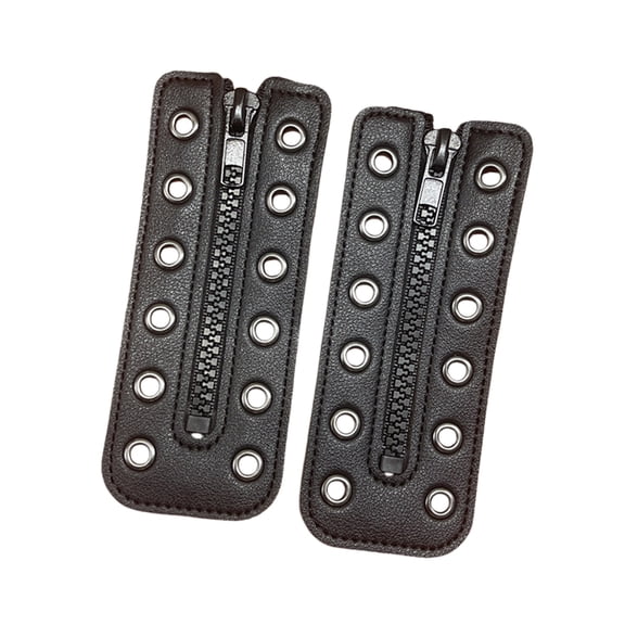 Waterproof PU Leather Shoelace Zippered Closure Replacement with 8 Holes for Men Women Boot Footwear Accessories