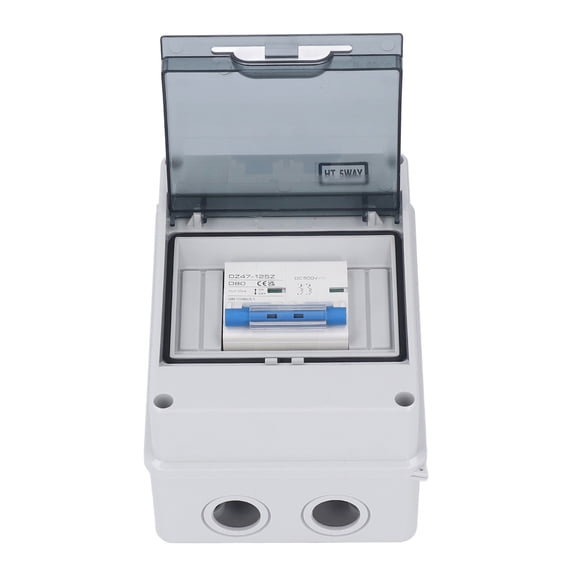 Waterproof PV Combiner Box Disconnect Switch 500V DC 80A Circuit Breaker with IP65 Distribution Box for Solar Panel Grid-Connected and Off-Grid Systems, RV Power Generation Protection