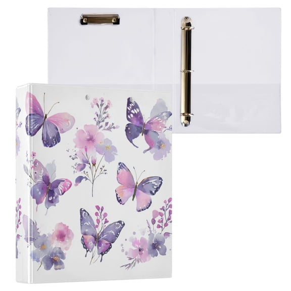 Waterproof PVC 3 D-Rings Office & Home Organizer Heavy-Duty Ring Binder Purple