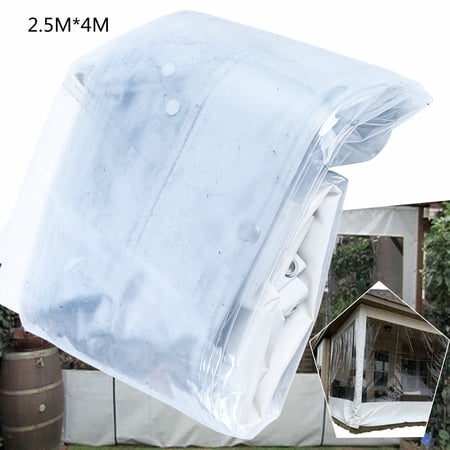 Waterproof PVC Clear Awning Canopy Patio Enclosure Durable Large Area Rain Cloth 2.5*4m/8*13ft