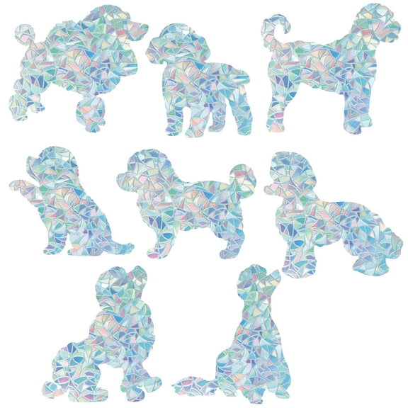 Waterproof PVC Colored Laser Stained Window Film Static Stickers Rainbow Electrostatic Window Decals Dog 330x830mm DIY