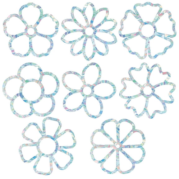 Waterproof PVC Colored Laser Stained Window Film Static Stickers Rainbow Electrostatic Window Decals Flower 330x830mm