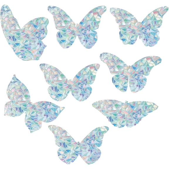 Waterproof PVC Colored Laser Stained Window Film Static Stickers Rainbow Prism Electrostatic Window Decals Butterfly 330x830mm