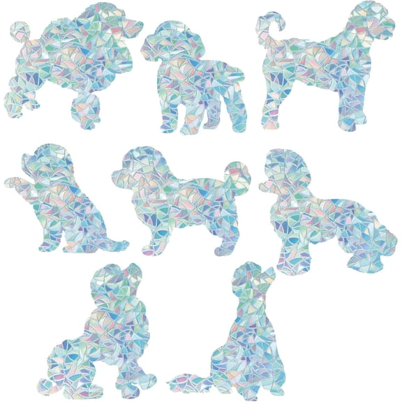 Waterproof PVC Colored Laser Stained Window Film Static Stickers Rainbow Prism Electrostatic Window Decals Dog 330x830mm