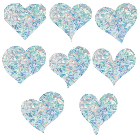 Waterproof PVC Colored Laser Stained Window Film Static Stickers Rainbow Prism Electrostatic Window Decals Heart 330x830mm