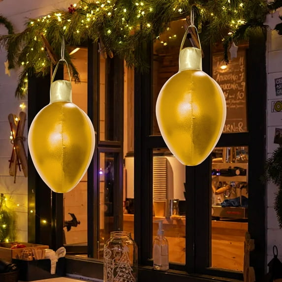 Waterproof PVC Inflatable Christmas Light with Built-in Air Pump for Outdoor Lawn Porch Courtyard Tree Decoration, Warm Lighting for Holiday Yard Decor