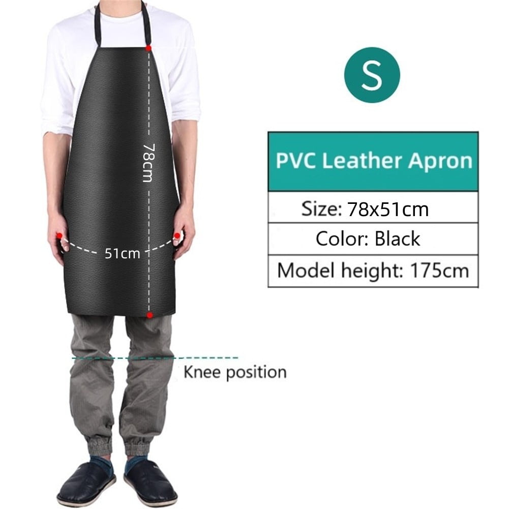 Waterproof Apron Adjustable Heavy Duty Industrial PVC Rubber Work Apron Oil Resistant Factory Butcher Apron Slaughterhouse Butcher For Men Women, Black, 120 Cm, Black, 120 - View #9