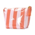 thumbnail image 1 of Waterproof PVC Makeup Bag with Tassel, Striped Travel Cosmetic Organizer for Brushes, Large Capacity Toiletry Pouch, 1 of 5