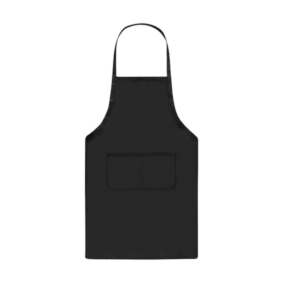 Waterproof PVC Plain Apron with Double Pockets for Cooking Baking Grilling Kitchen Work 28x24 Inch Black